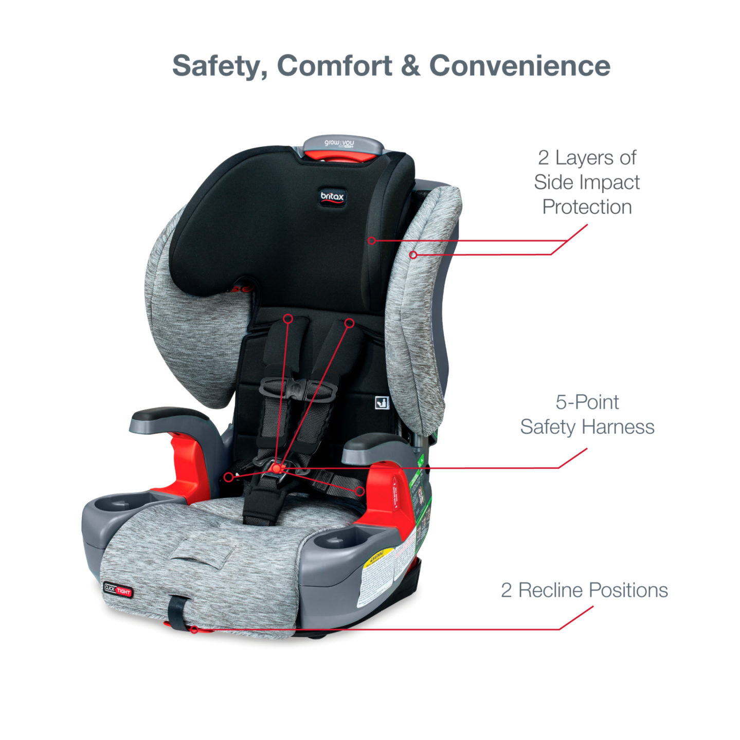 britax grow with you clicktight plus harness booster car seat