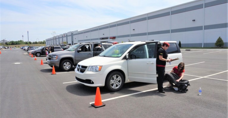 Car seat checking station at Britax