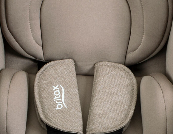 Smooth, plush-looking car seat inserts and harness pads.