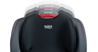 Illustration of headrest being adjusted up and down