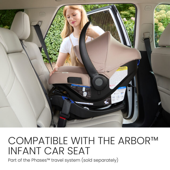 Compatible with the Arbor infant car seat. Part of the Phases travel system. Sold separately.