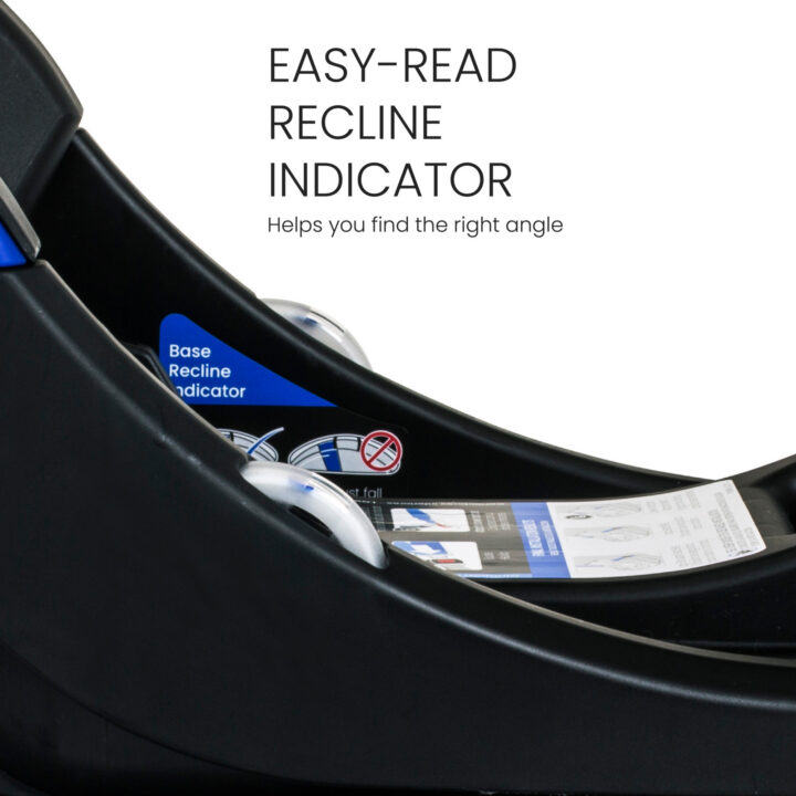 Easy-read recline indicator. Helps you find the right angle.