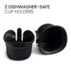 Two dishwasher-safe cup holders. ​