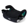 A backless booster car seat with a black cover, armrests,  the Britax logo, and two cup holders. ​