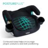 PosturePlus. Contoured base helps encourage proper posture and seat belt positioning.