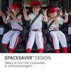 SpaceSaver design. Plenty of room for carpoolers and other passengers.