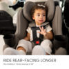 Ride rear-facing longer. Fits children 5-50 lbs and up to 49”.
