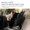 Install once. Switch modes with ease. Transition from rear- to forward-facing with a simple turn – no need to reinstall.